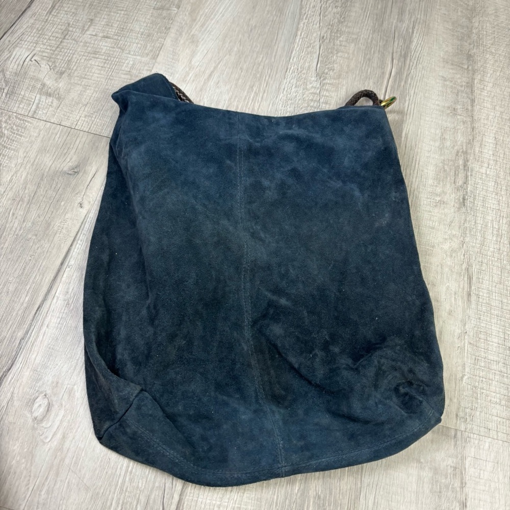Henri Lou Suede Hobo Bag Navy - Picture 6 of 7